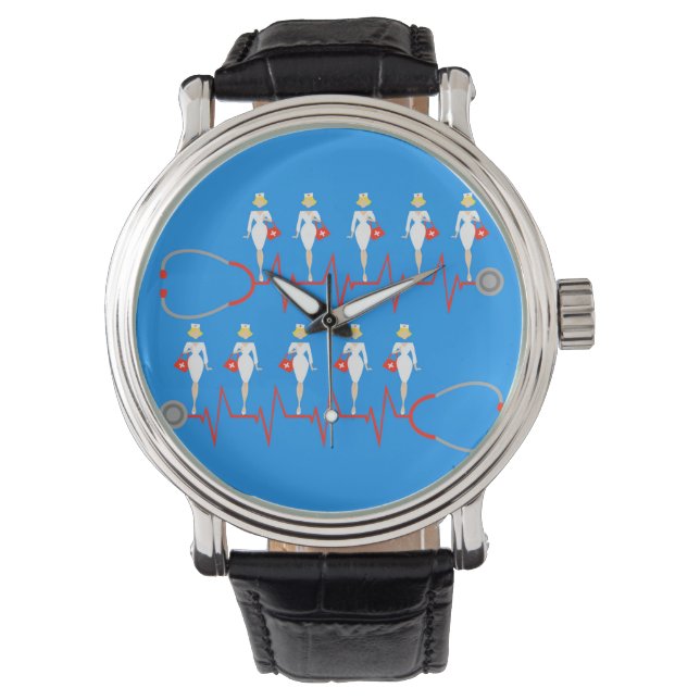 Retro Nurse Watch Armbanduhr (Vorderseite)