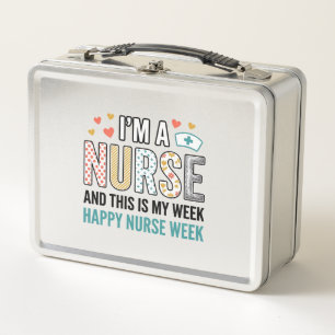 Retro-Nurse-Woche Wertschätzung-Typografie-Shirt_1 Metall Brotdose