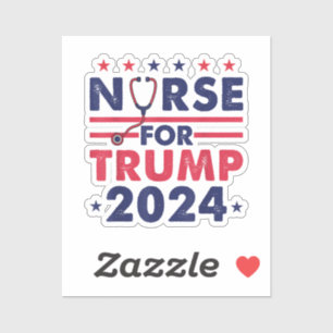 Retro Nurses for Trump 2024 America Stars Flag Str Aufkleber