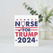 Retro Nurses for Trump 2024 America Stars Flag Str Begleitkarte (Stehend Vorderseite)
