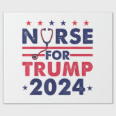 Retro Nurses for Trump 2024 America Stars Flag Str Geschenkpapier (Flach)