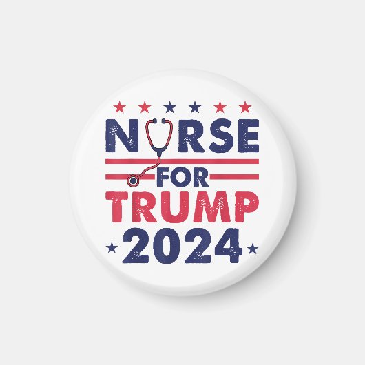 Retro Nurses for Trump 2024 America Stars Flag Str Magnet (Vorne)