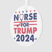 Retro Nurses for Trump 2024 America Stars Flag Str Ornament (Vorderseite)