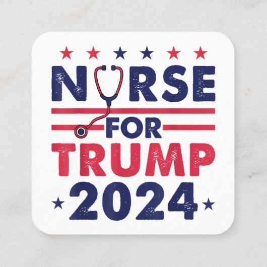 Retro Nurses for Trump 2024 America Stars Flag Str Quadratische Visitenkarte (Rückseite)
