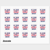 Retro Nurses for Trump 2024 America Stars Flag Str Quadratischer Aufkleber (Blatt)