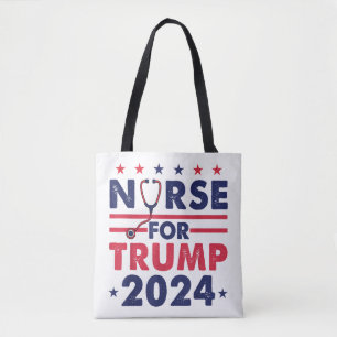 Retro Nurses for Trump 2024 America Stars Flag Str Tasche