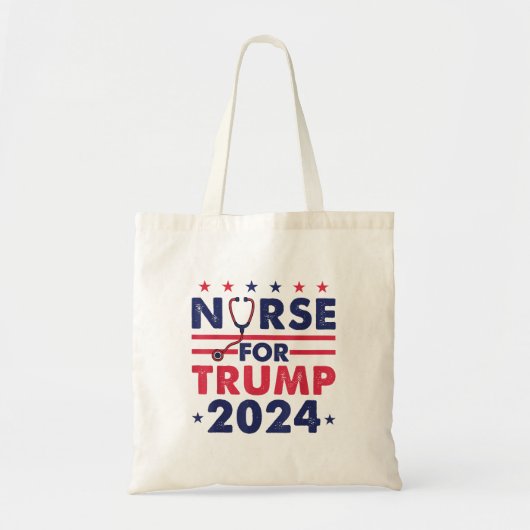 Retro Nurses for Trump 2024 America Stars Flag Str Tragetasche (Vorne)