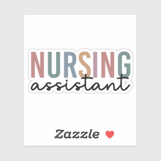 Retro Nursing Assistant CNA Pflegeassistent Aufkleber (Blatt)