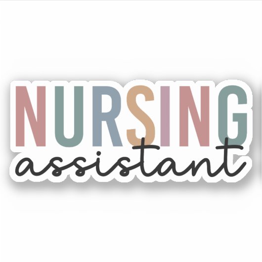 Retro Nursing Assistant CNA Pflegeassistent Aufkleber (Vorderseite)