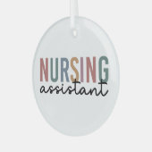 Retro Nursing Assistant CNA Pflegeassistent Ornament Aus Glas (Vorderseite links)