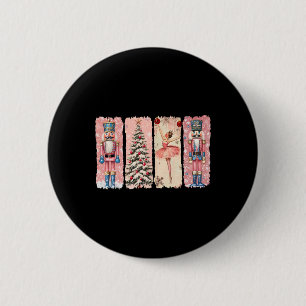 Retro Nussknacker Hellrosa Weihnachten Xmas Vibes Button