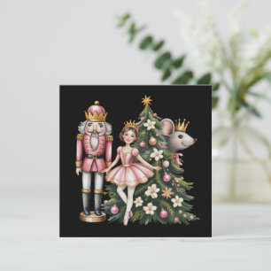 Retro-Nussknacker-Szene Vintage-Weihnachten passen Feiertagskarte