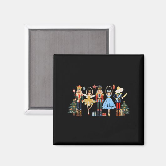 Retro Nutcracker Ballet Christmas Tree Shirts For  Magnet (Vorderseite/Rückseite)