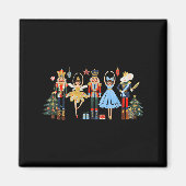 Retro Nutcracker Ballet Christmas Tree Shirts For  Magnet (Vorne)