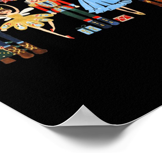 Retro Nutcracker Ballet Christmas Tree Shirts For  Poster (Ecke)