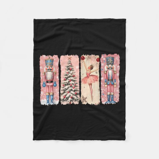 Retro Nutcracker Ballet Nk Christmas Xmas Vibes Wo Fleecedecke (Vorderseite)