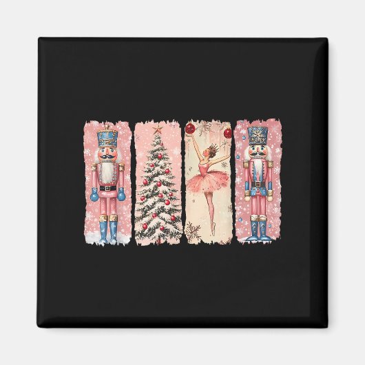Retro Nutcracker Ballet Nk Christmas Xmas Vibes Wo Magnet (Vorne)