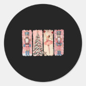 Retro Nutcracker Ballet Nk Christmas Xmas Vibes Wo Runder Aufkleber (Vorderseite)