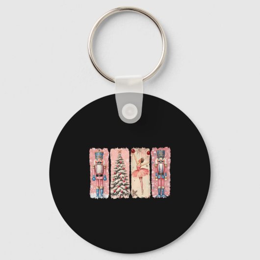 Retro Nutcracker Ballet Nk Christmas Xmas Vibes Wo Schlüsselanhänger (Vorderseite)