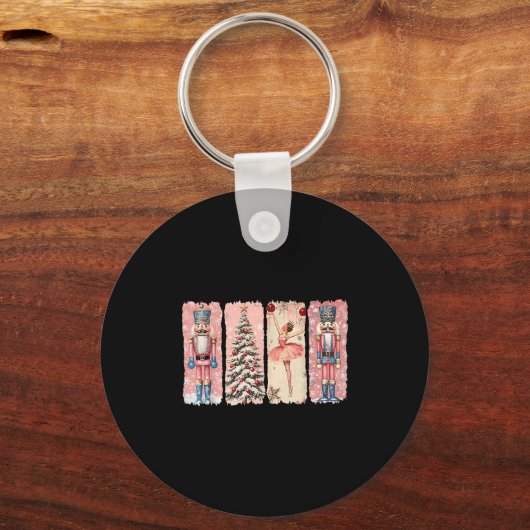 Retro Nutcracker Ballet Nk Christmas Xmas Vibes Wo Schlüsselanhänger (Vorderseite)