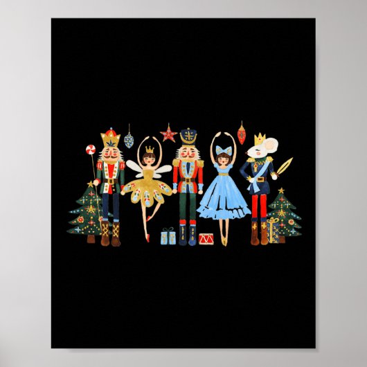Retro Nutcracker Ballet Weihnachtsbaum S für Fraue Poster (Vorne)