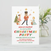 Retro Nutcracker Editable Christmas Party Einladung (Stehend Vorderseite)