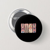 Retro Nutcracker Llet Pink Weihnachten Weihnachten Button (Vorne & Hinten)