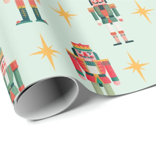 Retro Nutcracker Weihnachten Geschenkpapier (Rolleneckpunkt)