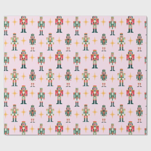 Retro Nutcracker Weihnachten Geschenkpapier (Flach)