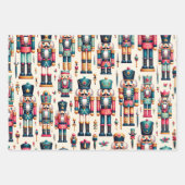 Retro Nutcracker Weihnachtswrapping Paper Geschenkpapier Set (Vorderseite 3)