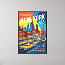 Retro NYC 1960s | Hoverlay Travel Art