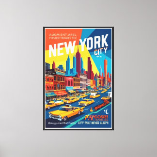 Retro NYC 1960s | Hoverlay Travel Art Leinwanddruck