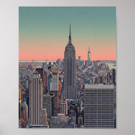 Retro-NYC-Skyline-Plakat Poster