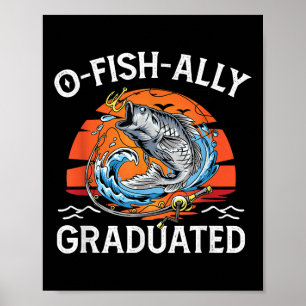 Retro O-fisch-artig graduierter Senior-Abschluss-F Poster
