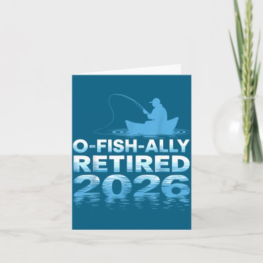 Retro O-fish-ally Retired 2026 Fisherman Fishing R Karte (Vorderseite)