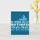 Retro O-fish-ally Retired 2026 Fisherman Fishing R Karte (Gelbe Blume)