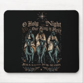 Retro O Holy Night Our King Is Here Christian Reli Mousepad (Vorne)
