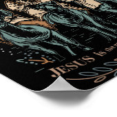 Retro O Holy Night Our King Is Here Christian Reli Poster (Ecke)