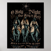 Retro O Holy Night Our King Is Here Christian Reli Poster (Vorne)