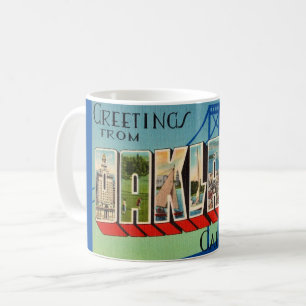 Retro Oakland California Grußveranstaltung Tasse