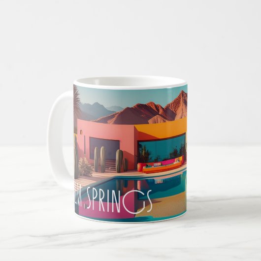 Retro Oasis – Palm Springs Coffee Mug Kaffeetasse (Vorderseite Links)