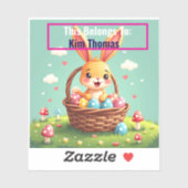 Retro Oaster Bunny Basket Bliss Aufkleber (Blatt)