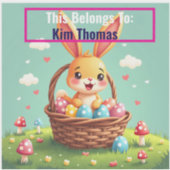 Retro Oaster Bunny Basket Bliss Aufkleber (Vorderseite)