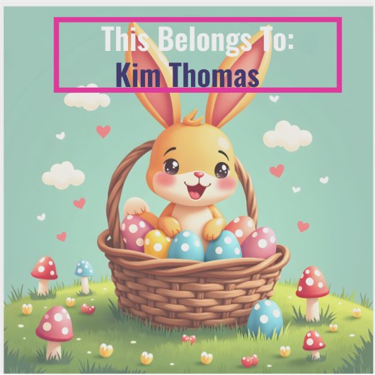 Retro Oaster Bunny Basket Bliss Aufkleber (Vorderseite)