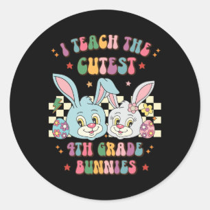Retro Oaster I lehrt die Niedlichen Bunnies der 4. Runder Aufkleber