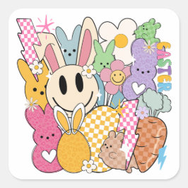 Retro Oaster Quadratischer Aufkleber