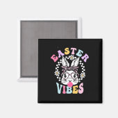 Retro Oaster Vibes Bunny Rabbit Face Leopard Gles Magnet (Vorderseite/Rückseite)