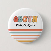 Retro OBGYN Nurse Button (Vorderseite)