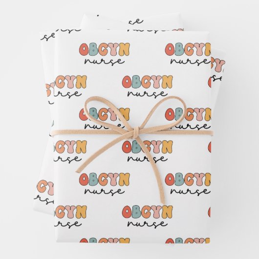 Retro OBGYN Nurse Geschenkpapier Set (Beispiel)