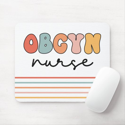 Retro OBGYN Nurse Mousepad (Mit Mouse)
